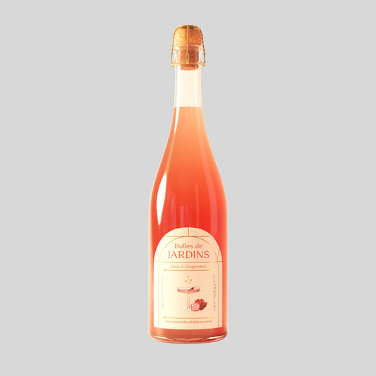 Gurmaniškas nealkoholinis putojantis aperityvas Jardins Rose & Ginger