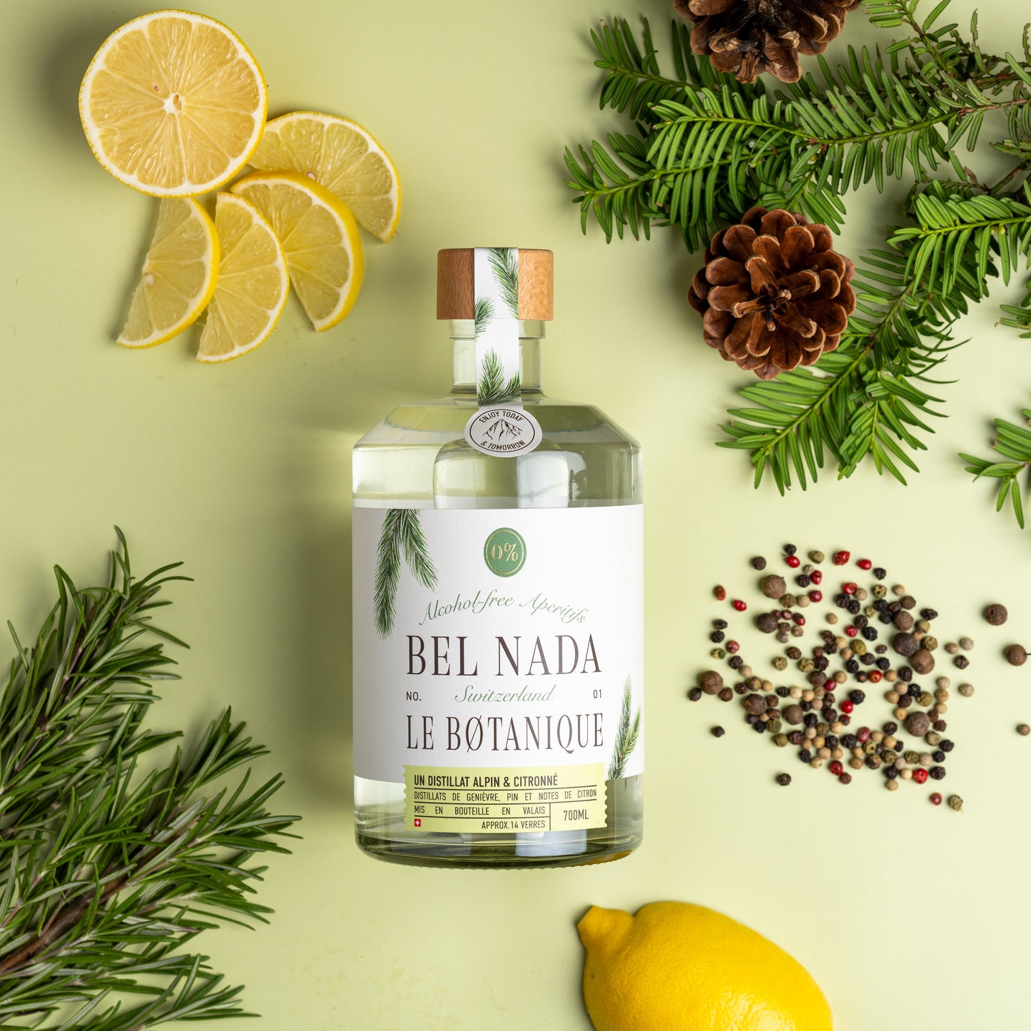 Nealkoholinis džino stiliaus gėrimas BEL NADA LE BOTANIQUE