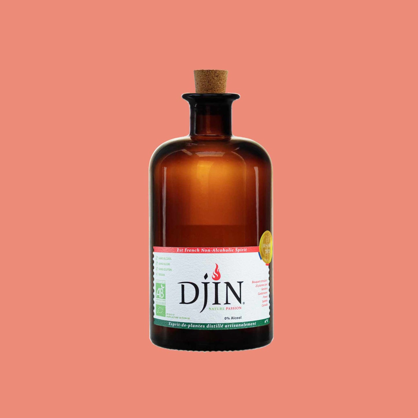 Nealkoholinis džino stiliaus gėrimas DJIN SPIRITS NATURE PASSION